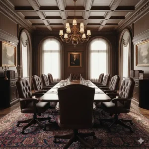 A collaborative workspace in Montreal featuring flexible, mobile boardroom chairs for agile team meetings with bilingual signage.