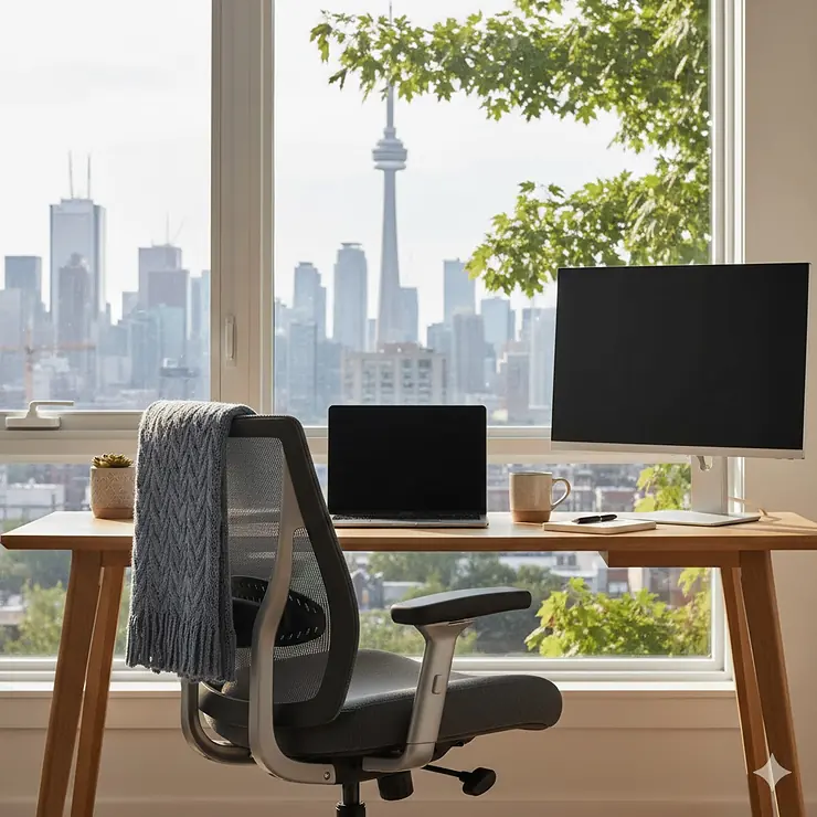 Professional ergonomic chair for back pain relief in a modern Canadian home office setting.