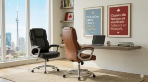 Premium PU leather office chairs available for shipping across Canada with English and French support.