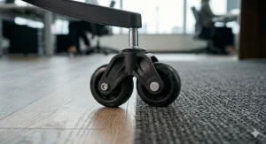 Diagram highlighting adjustable lumbar support features on a big and tall office chair to prevent back pain during long shifts.