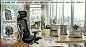 A Canadian warranty seal for designer office chairs under $1000, highlighting local customer support and long-term product protection.