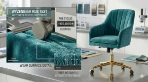 High-quality, stain-resistant velvet fabric used in professional office chairs, designed for durability and comfort.