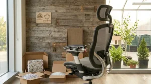 Sustainable and recycled material office chair popular in the eco-conscious Canadian market.
