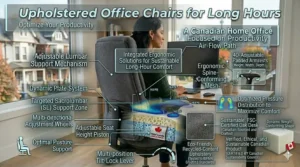 An eco-conscious office chair featuring recycled upholstery fabric, popular for the green-focused Canadian consumer.