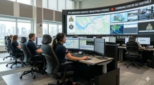 Specialized control room chairs designed for 911 emergency dispatch centers.