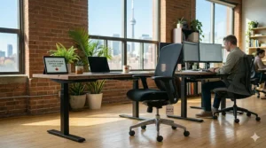 Professional black executive-style chair priced under 150 CAD, suitable for a Toronto corporate or home office.