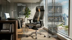 Eco-friendly commercial seating made from recycled materials, highlighting sustainable luxury office chairs over 1000 CAD.
