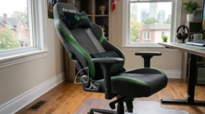 4D adjustable armrests on a modern Xbox gaming chair.