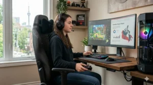 Transitioning from work to play using the best gaming chairs in a home office.
