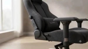 Close up of lumbar support on gaming chair