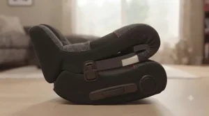 Compact foldable rocker gaming chair for storage.