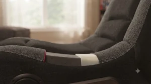 High-density foam padding in rocker gaming chair.