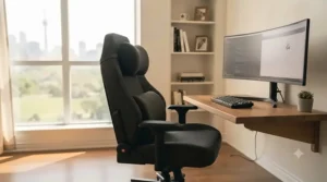 A space-saving subtle gaming chair tailored for compact urban living spaces across Canadian cities like Toronto and Vancouver.