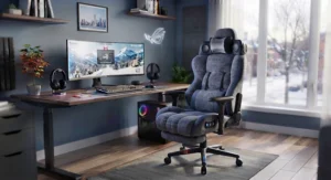 Top-rated bluetooth gaming chair with built-in speakers, popular for Canadian gamers seeking comfort and audio.