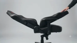 Breathable mesh fabric texture on an all-season esports gaming chair.