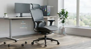 Fully adjustable breathable fabric gaming chair for hot rooms, offering exceptional airflow and long-lasting comfort.