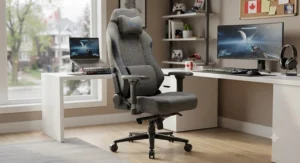 A comfortable fabric gaming chair suitable for both remote work and gaming in Canada.