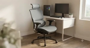 Compact breathable fabric gaming chair ideal for warm apartment setups and home offices.